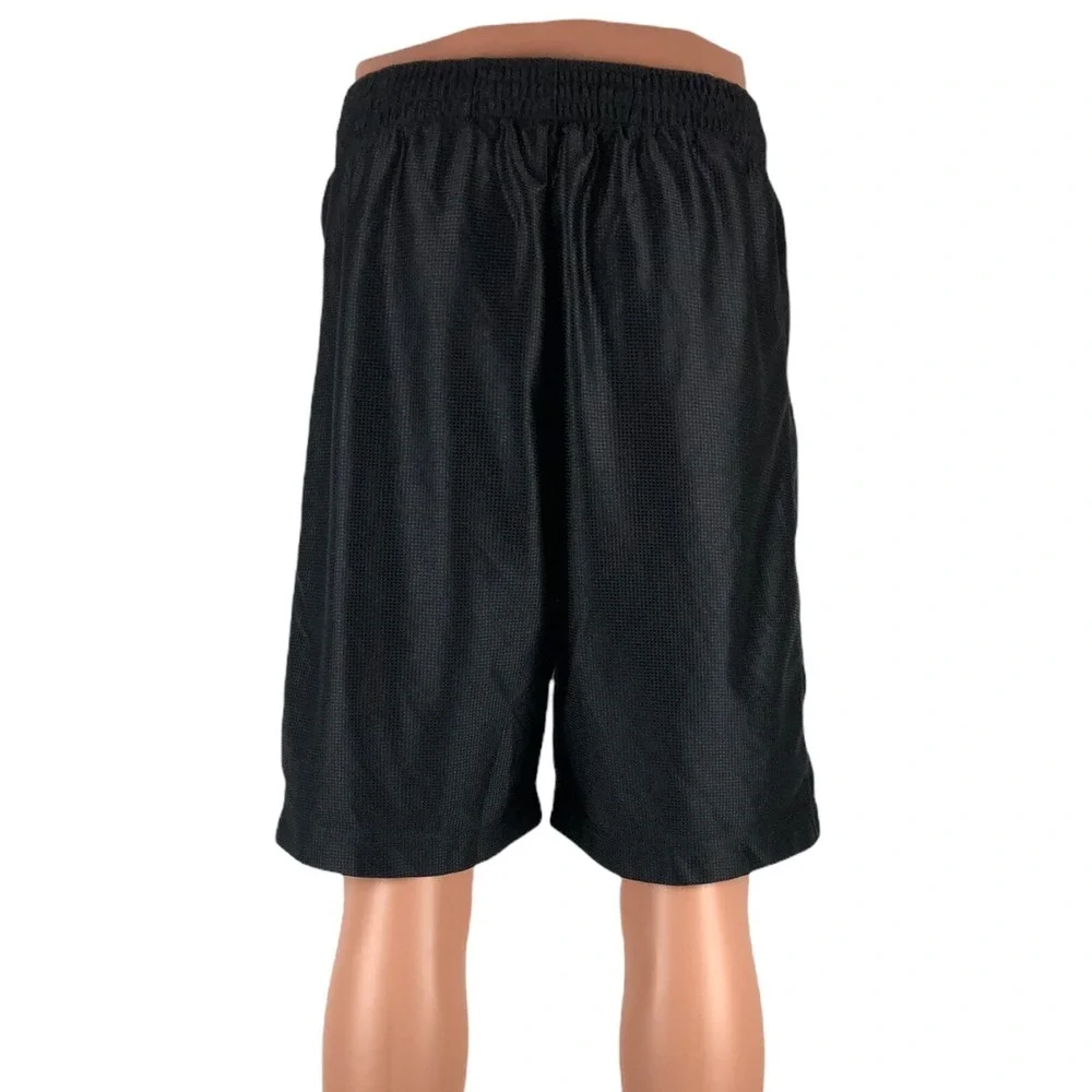 Nike Mens Medium Shorts Dazzle Black Shiny Y2K Vintage With Pockets Drawstring
